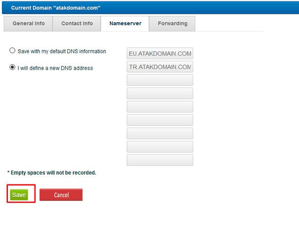 How to update Child Name Server
