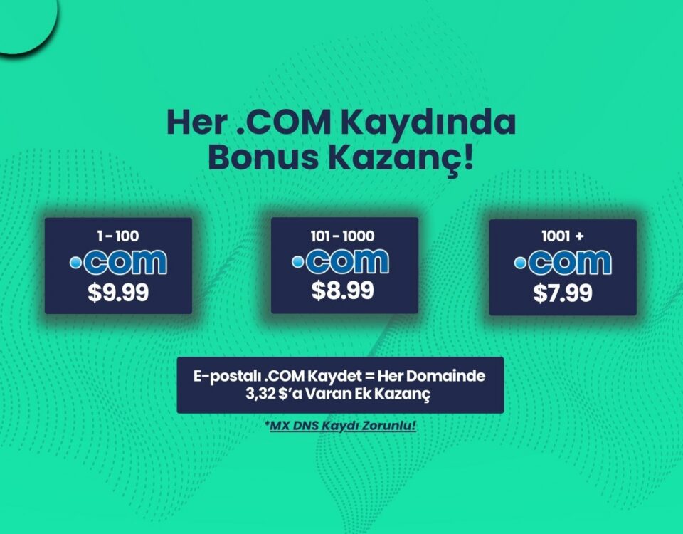 .COM İndirim Programı – Her E-Postalı .COM Kaydında Ek Kazanç!